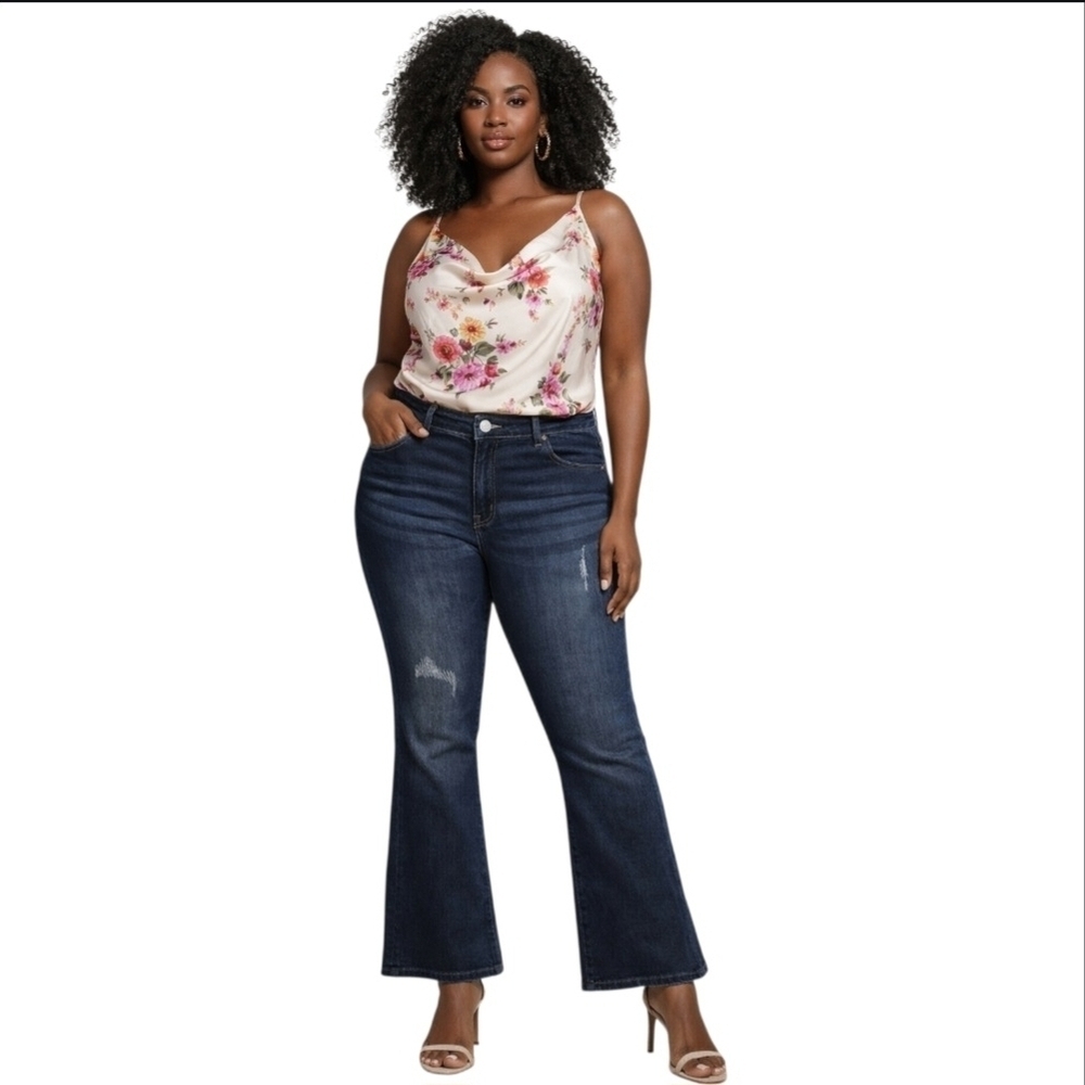 Blue Savvy High Rise Bootcut Jeans Women’s Size 22W Stretch Denim.